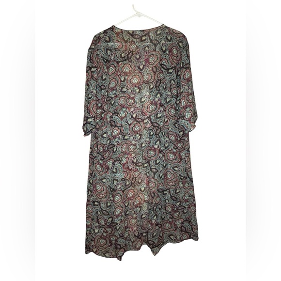 100% Polyester LuLaRoe Paisley Maxi Cardigan - Red, Green, Black - Picture 3 of 8